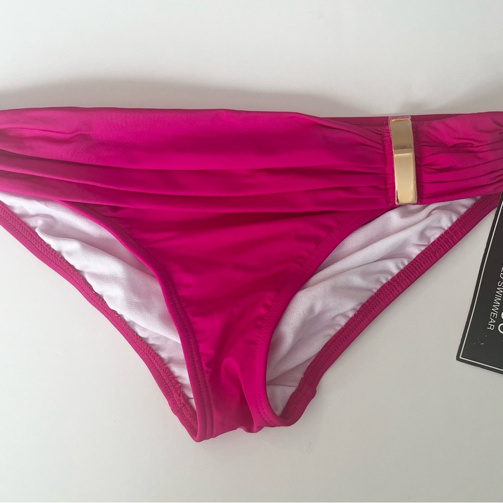 2 Bamboo Womens Bikini Bottom Hot Pink Hipster S NWT